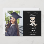 Photo Elegant Coquette Pearl Graduation Ankündigung (Vorderseite)