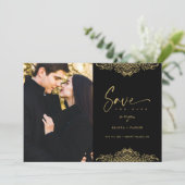 Photo Elegant Fake Golden Filigree Wedding (Stehend Vorderseite)