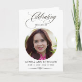 Photo Elegant Script Memorial Remembrance Program  Karte (Vorderseite)