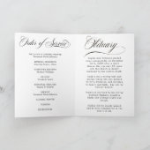 Photo Elegant Script Memorial Remembrance Program  Karte (Innenseite)