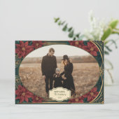 Photo Emerald Baroque Christmas Feiertagskarte (Stehend Vorderseite)