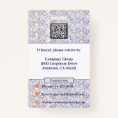 Photo Employee Logo or QR CODE glitter Ausweis (Rückseite)