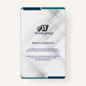 Photo Employee Logo or QR CODE white Badge Ausweis (Rückseite)