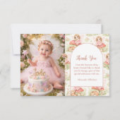 Photo Enchanted Garden Fairy Birthday Dankeskarte (Vorderseite)