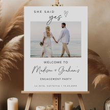 Photo Engagement Welcome Sign, She Said Yes Sign,