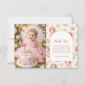 Photo Fairy 1st Birthday Storybook Dankeskarte (Vorderseite)
