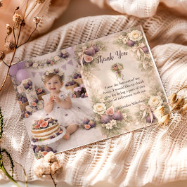 Photo Fig Garden Vintage 1st Birthday Dankeskarte