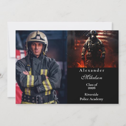 Photo Firefighter Class of 2026 Graduation Ankündigung (Vorderseite)