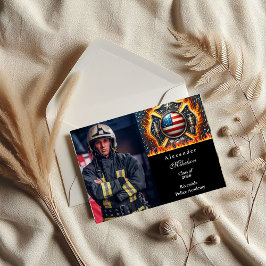 Photo Firefighter Themed Senior Graduation Ankündigung