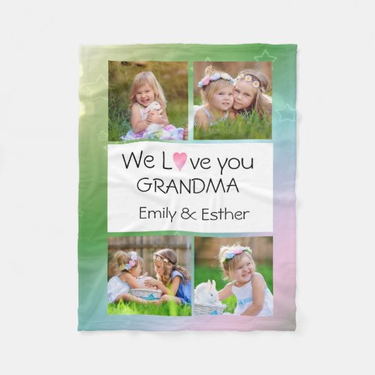 Photo Fleece Blanket for Grandma (Vorderseite)