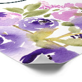 Photo Floral Boho purple gold script graduation Poster (Ecke)