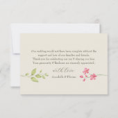 Photo Floral Ivory Wedding Dankeskarte (Rückseite)