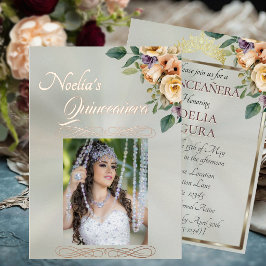 Photo & Floral - Sage Quinceanera  Folieneinladung