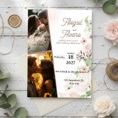 Photo Floral Wedding Invitation Fall Boho Autumn Einladung