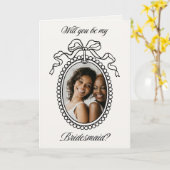 Photo Frame with Bow Bridesmaid Proposal Karte (Gelbe Blume)