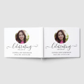 Photo Funeral Memorial Modern Keepsake Gästebuch (Voll)