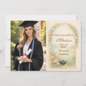 Photo Garden Rose Graduation Celebration Ankündigung (Vorderseite)