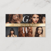Photo Glam Professional Wig Monogram Black Gold Visitenkarte (Vorderseite)