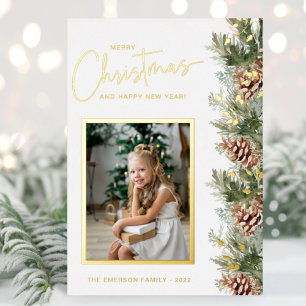 Photo Gold Christmas Holiday Foil Card Folien Feiertagskarte