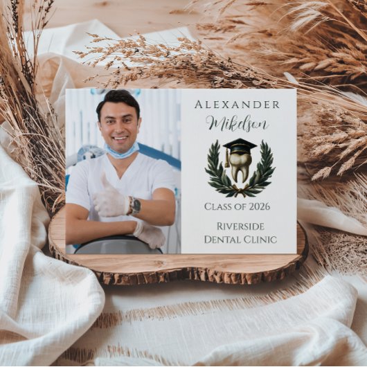 Photo Gold Laurel Tooth Graduation Party Ankündigung