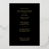 Photo Graduate Real Golden Modern Typography Folieneinladung (Rückseite)