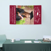 Photo Graduation 2026 Congrats Grad Burgundy Banner (Messeveranstaltung)