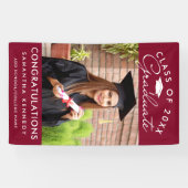 Photo Graduation 2026 Congrats Grad Burgundy Banner (Horizontal)