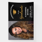 Photo Graduation Announcement Black Banner (Vertikal)