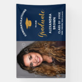Photo Graduation Announcement Blue Banner (Vertikal)