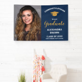 Photo Graduation Announcement Blue Banner (InSitu)