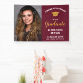 Photo Graduation Announcement Burgundy Banner (InSitu)