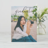 Photo Graduation Announcement Card (Stehend Vorderseite)
