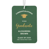 Photo Graduation Announcement green Autolufterfrischer (Rückseite)