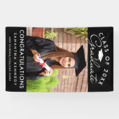 Photo Graduation Class Of 2026 Congrats Grad Black Banner (Horizontal)