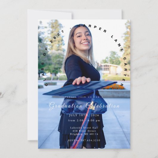 Photo Graduation Invitation, Class of 2026 Einladung (Vorderseite)