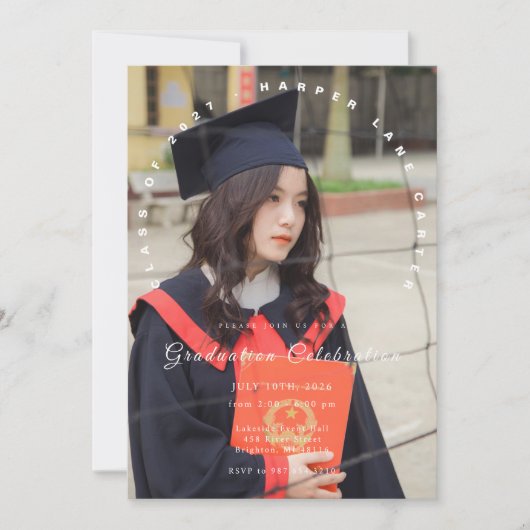 Photo Graduation Invitation, Class of 2026 Einladung (Vorderseite)