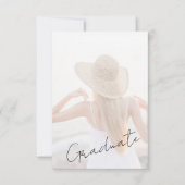 Photo Graduation Invitation with Script Typography Karte (Vorderseite)