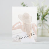Photo Graduation Invitation with Script Typography Karte (Stehend Vorderseite)