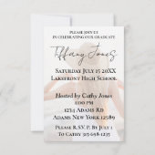 Photo Graduation Invitation with Script Typography Karte (Rückseite)