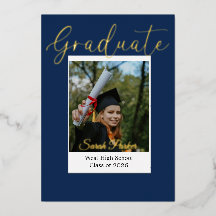Photo Graduation Modern Foil Invitation