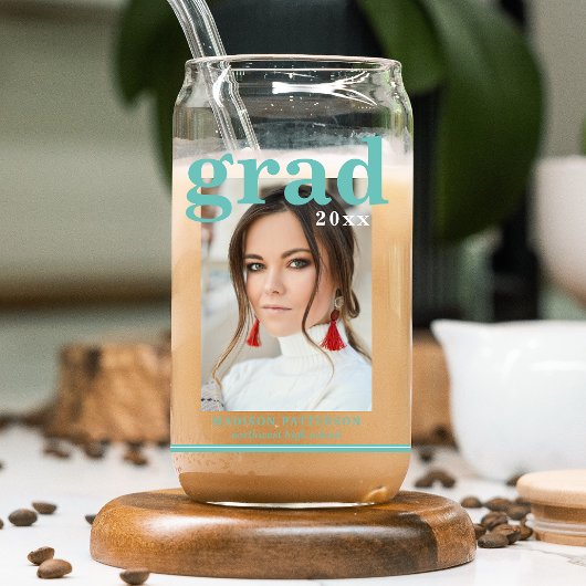 Photo Graduation Party Elegant Modern Script Dosenglas