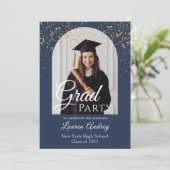 Photo Graduation Party Invitation Einladung (Stehend Vorderseite)
