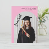 Photo Graduation Party Invitation Einladung (Stehend Vorderseite)