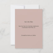 Photo Graduation party mocha beige Save the Date (Rückseite)