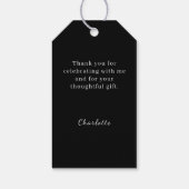 Photo Graduation Party Thank You black Geschenkanhänger (Rückseite)