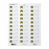 Photo Graduation Return Address Labels Blue Bow (Vorne)