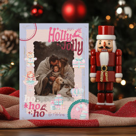 Photo Groovy Nutcracker Retro Pastel Christmas Feiertagskarte