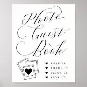 Photo Guest Book Calligraphy Script Wedding Sign Poster
