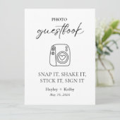 Photo Guestbook Table Top Sign/Card for Framing (Stehend Vorderseite)