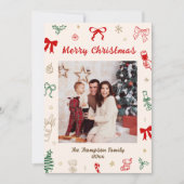 Photo Hand Drawn Christmas Card Einladung (Vorderseite)